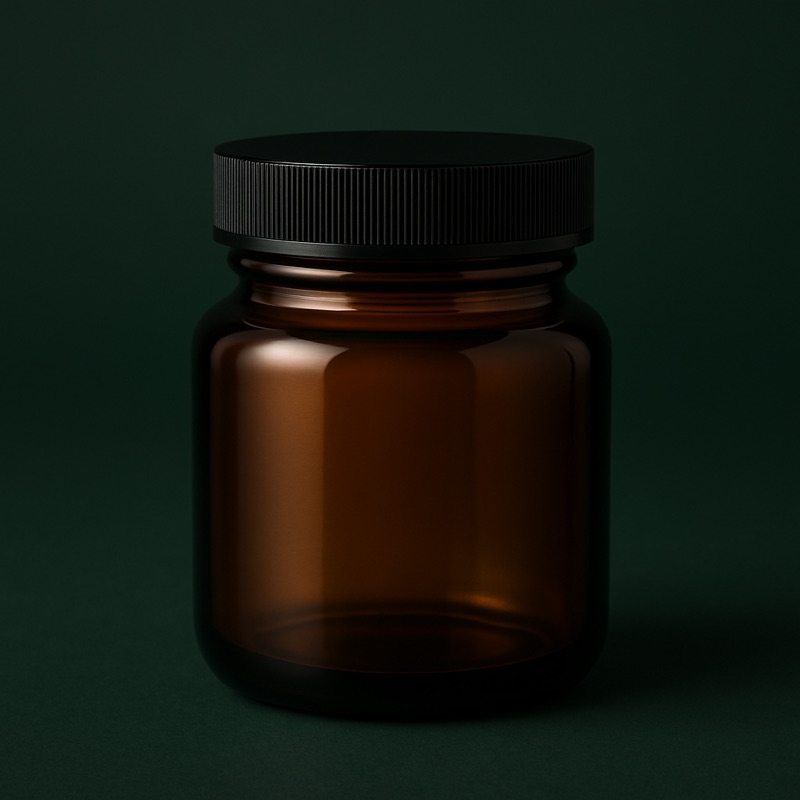 Amber UV Glass Jar — custom packaging by TWO Packaging