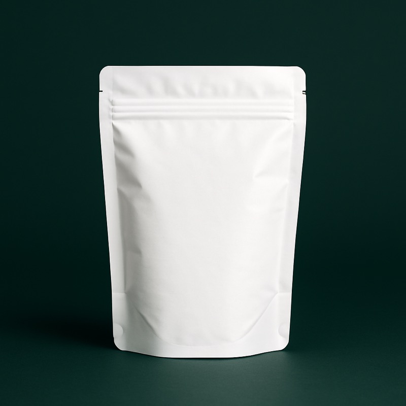 White Opaque Pouch — custom packaging by TWO Packaging