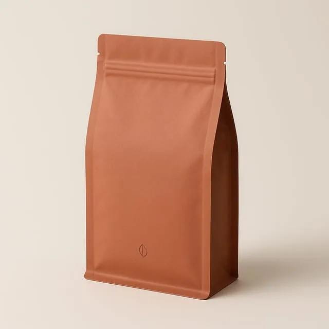 Terracotta flat-bottom coffee pouch