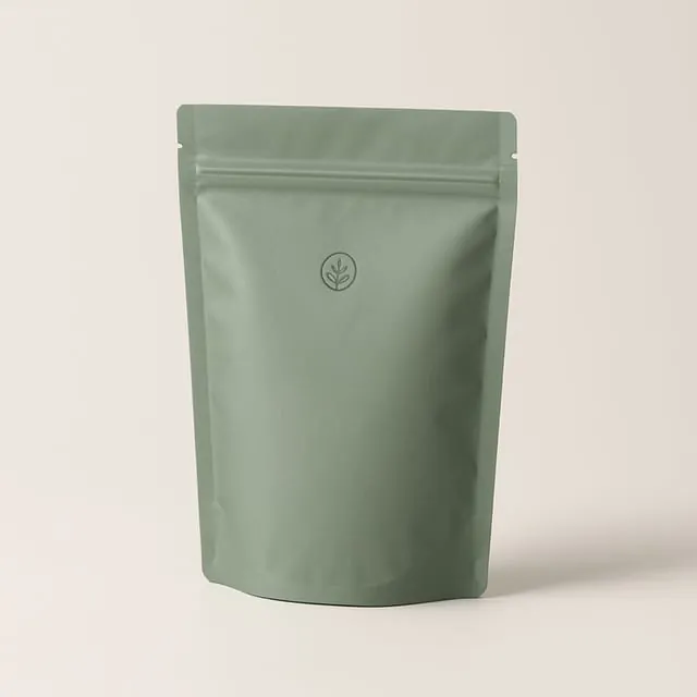Sage green stand-up zipper pouch